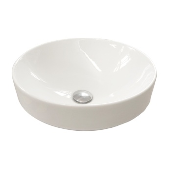 Britton Thin Gloss White Semi-Inset Countertop Basin 400mm | Product Image