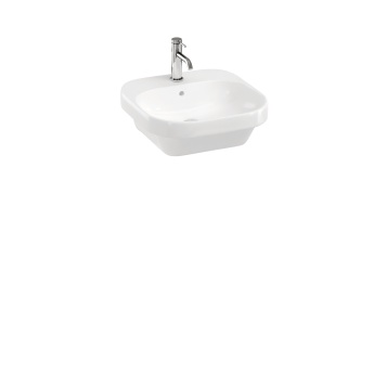 Britton Curve2 Gloss White 450mm 1TH Basin and Full Pedestal | Product Image