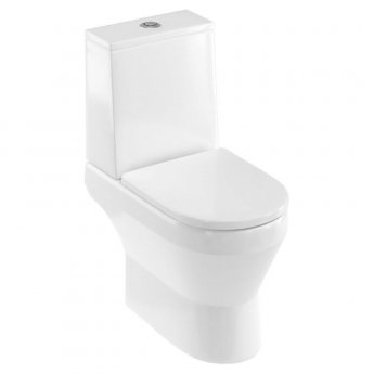 Britton Curve2 Rimless Open Back Close Coupled Toilet with Cistern - Soft Close Seat