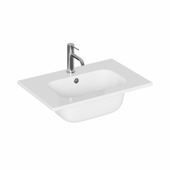 Britton Hackney Gloss White 600mm 1-Drawer Wall Hung Vanity Unit (inc 1TH White Ceramic Basin) | Product Image