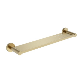 Britton Hoxton 2.0 Brushed Brass Bathroom Shelf 415mm | Product Image