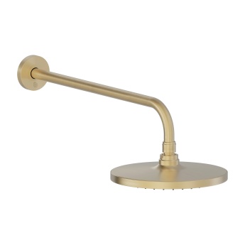 Britton Hoxton 2.0 Brushed Brass Dual Outlet Concealed Thermostatic Shower Set with Fixed Head and Slide Rail Kit | Product Image