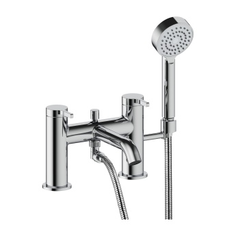 Britton Hoxton 2.0 Chrome 2 Tap Hole Bath Shower Mixer Tap with Handset | Product Image