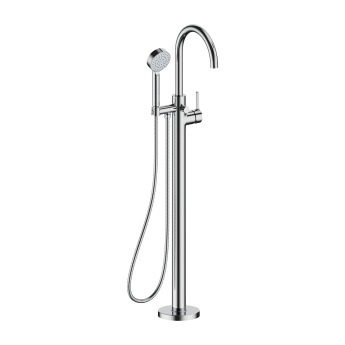 Britton Hoxton 2.0 Chrome Floor Standing Bath Shower Mixer Tap with Handset | Product Image