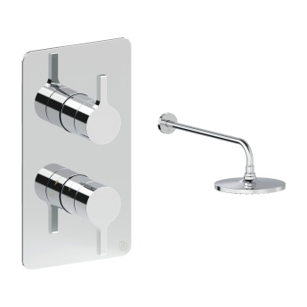 Britton Hoxton 2.0 Chrome Single Outlet Concealed Thermostatic Shower Set with Fixed Head | Product Image