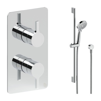 Britton Hoxton 2.0 Chrome Single Outlet Concealed Thermostatic Shower Set with Slide Rail Kit | Product Image