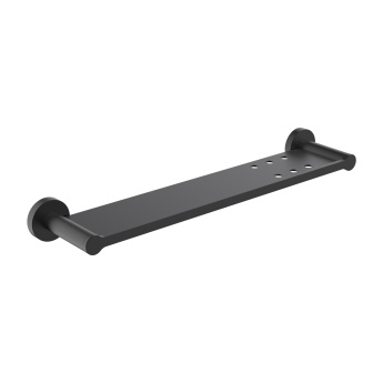 Britton Hoxton 2.0 Matt Black Bathroom Shelf 415mm | Product Image