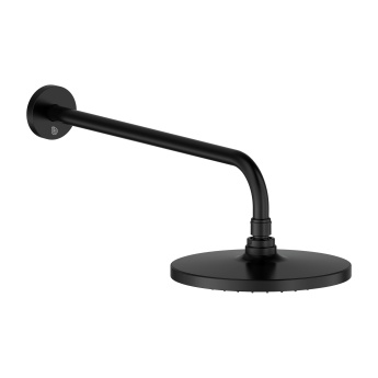 Britton Hoxton 2.0 Matt Black Dual Outlet Concealed Thermostatic Shower Set with Fixed Head and Slide Rail Kit | Product Image