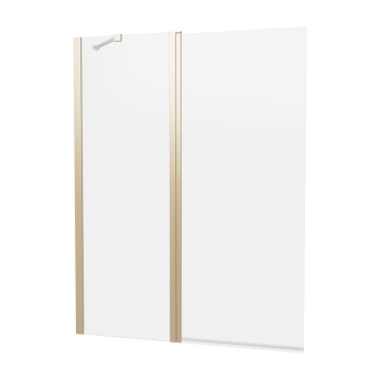 Britton Hoxton 6 Brushed Brass 1150mm Double Bath Screen | Product Image
