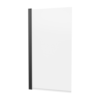 Britton Hoxton 6 Matt Black 800mm Hinged Bath Screen | Product Image