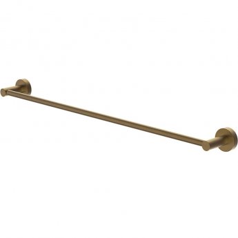 Britton Hoxton 600 Single Wall Mounted Towel Bar - Brushed Brass
