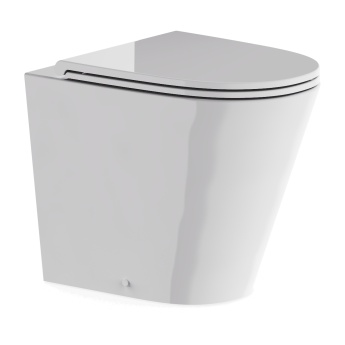 Britton Hoxton Round Rimless Back to Wall Toilet (inc Soft Close Seat) | Product Image