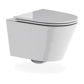 Britton Hoxton Round Rimless Wall Hung Toilet (inc Soft Close Seat) | Product Image