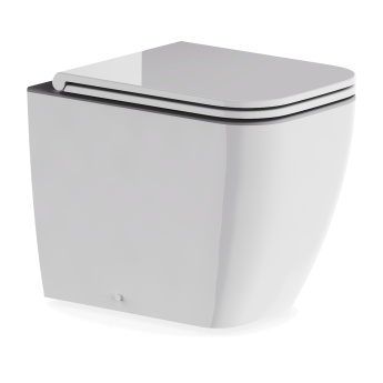 Britton Hoxton Square Rimless Back to Wall Toilet (inc Soft Close Seat) | Product Image