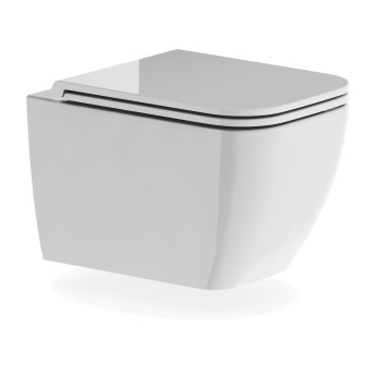 Britton Hoxton Square Rimless Wall Hung Toilet (inc Soft Close Seat) | Product Image