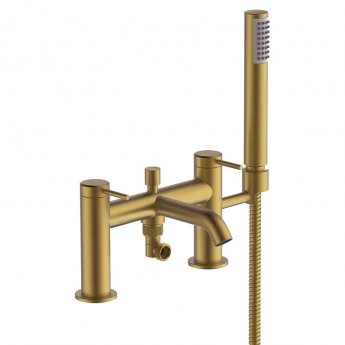 Britton Hoxton Bath Shower Mixer Tap with Shower Kit - Brushed Brass