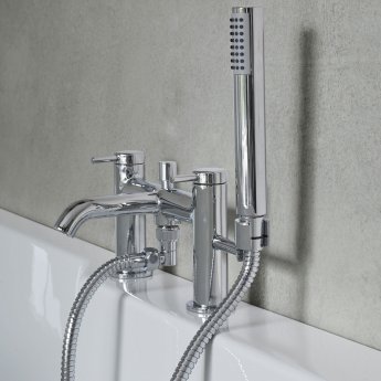 Britton Hoxton Bath Shower Mixer Tap with Shower Kit - Chrome