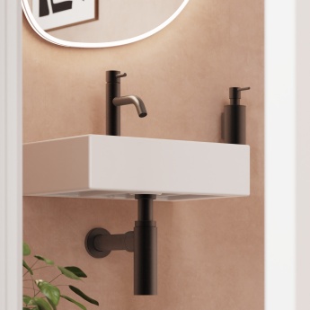 Britton Minimalist Basin Bottle Trap Matt Black | Product Image