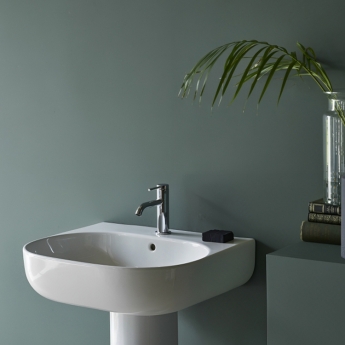 Britton Milan Basin with Full Pedestal 600mm Wide - 1 Tap Hole