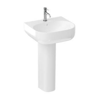 Britton Milan Gloss White 500mm 1TH Basin and Full Pedestal | Product Image