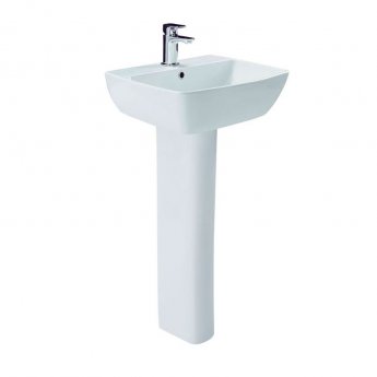 Britton My Home Basin with Full Pedestal 500mm Wide - 1 Tap Hole