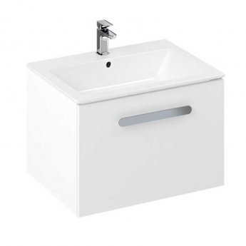 Britton My Home Wall Hung 1-Drawer Vanity Unit with Basin 600mm Wide - White