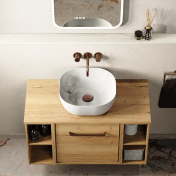 Britton Real Square Gloss White Countertop Basin 410mm | Product Image
