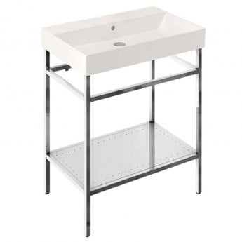 Britton Shoreditch Frame 700mm Wide Basin with Polished Stainless Steel Washstand - 0TH