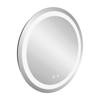 Britton Shoreditch Frameless Round LED Bathroom Mirror with Demister 600mm Diameter | Product Image