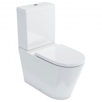 Britton Sphere Rimless Close Coupled Toilet with Push Button Cistern - Soft Close Seat