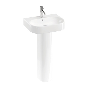Britton Trim Gloss White 500mm 1TH Basin and Full Pedestal | Product Image