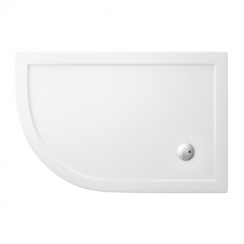 Britton Zamori LH Offset Quadrant Shower Tray 1200mm x 800mm - White