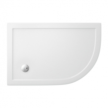 Britton Zamori RH Offset Quadrant Shower Tray 1200mm x 800mm - White