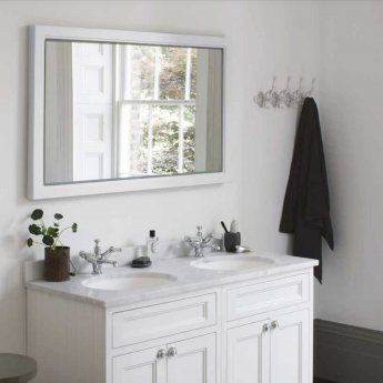 Burlington 120 Fitted Framed LED Bathroom Mirror 750mm High x 1200mm Wide Matt White