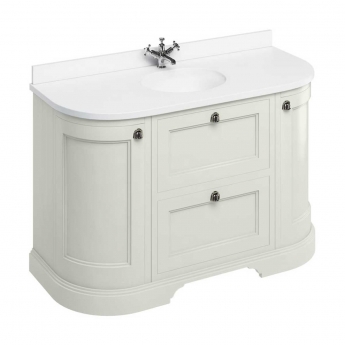Burlington 134 Curved 2-Door Vanity Unit and White Basin 1300mm Wide Sand - 0 Tap Hole