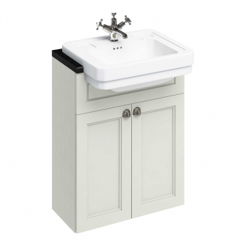 Burlington 60 Fitted Semi-Recessed Vanity Unit and 2TH Basin 600mm Wide Sand