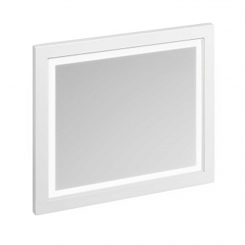 Burlington 90 Fitted Framed LED Bathroom Mirror 750mm High x 900mm Wide Matt White