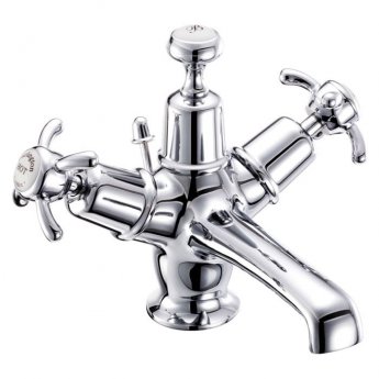 Burlington Anglesey Mono Basin Mixer Tap Dual Handle with Pop-Up Waste - Chrome