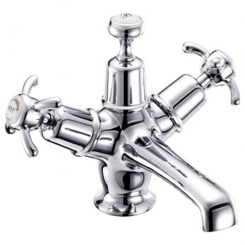 Burlington Anglesey Mono Basin Mixer Tap Dual Handle with Click Clack Waste - Chrome