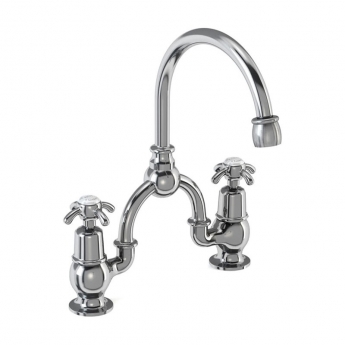 Burlington Anglesey 2-Hole Arch Basin Mixer Tap Chrome - 200mm Centres
