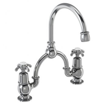 Burlington Anglesey 2-Hole Arch Basin Mixer Tap Chrome - 230mm Centres