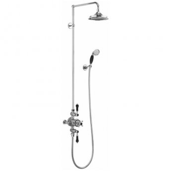 Burlington Avon Thermostatic Triple Exposed Mixer Shower with Shower Kit and 6 Inch Fixed Head - Black/Chrome