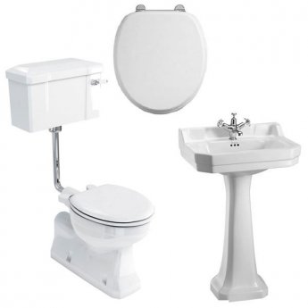 Burlington Bathroom Suite S-Trap Low Level Toilet Lever Cistern