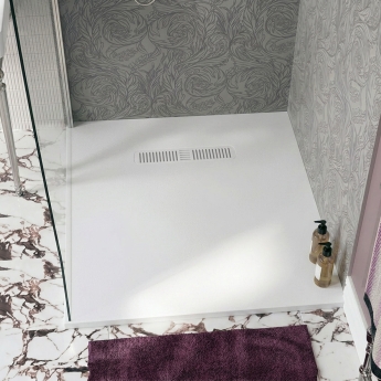 Burlington Calton White 25mm Ultra-Slim Rectangular Shower Tray | Product Image