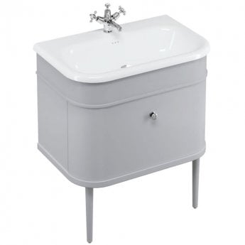 Burlington Chalfont Wall Hung 1-Drawer Vanity Unit with Basin 750mm Wide - Classic Grey