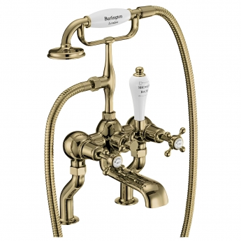 Burlington Claremont Bath Shower Mixer Tap Pillar Mounted - Gold