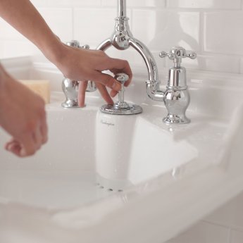 Burlington Classic Invisible Overflow Basin with Full Pedestal 650mm Wide 2 Tap Hole