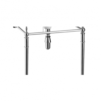 Burlington Contemporary Basin with Extended Regal Chrome Wash Stand 580mm Wide 3 Tap Hole