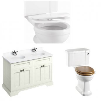 Burlington Furniture Bathroom Suite 1300mm Wide Vanity Unit Sand - 0 Tap Hole
