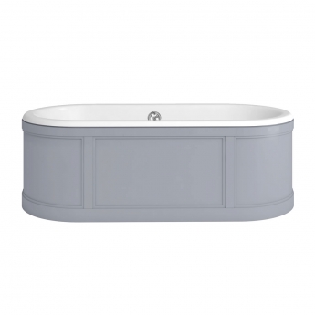 Burlington London Acrylic Bath with Curved Surround 1800mm x 850mm - Grey